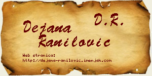 Dejana Ranilović vizit kartica
